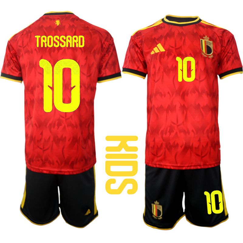 Youth 2026 World Cup National Team Belgium home red #10 Soccer Jersey 02